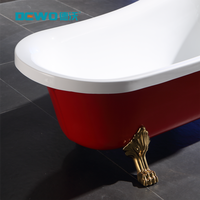 Pièces de spa chinoises, baignoire japonaise à immersion, baignoire à bulles en acrylique, 1600 mm, autoportante, couleur rouge et blanche, rectangulaire, salle de bain, hôtels, chaud