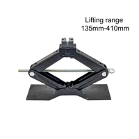 Cric mécanique noir pour voiture, cric à ciseaux de 1,5 tonne avec base large pour un levage rapide