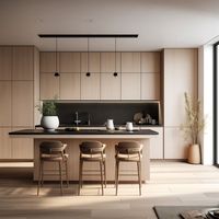 Armoire de cuisine moderne laquée grise et brillante de style italien Armoire de cuisine en bois massif orné MDF avec charnière Robinet d'évier en verre