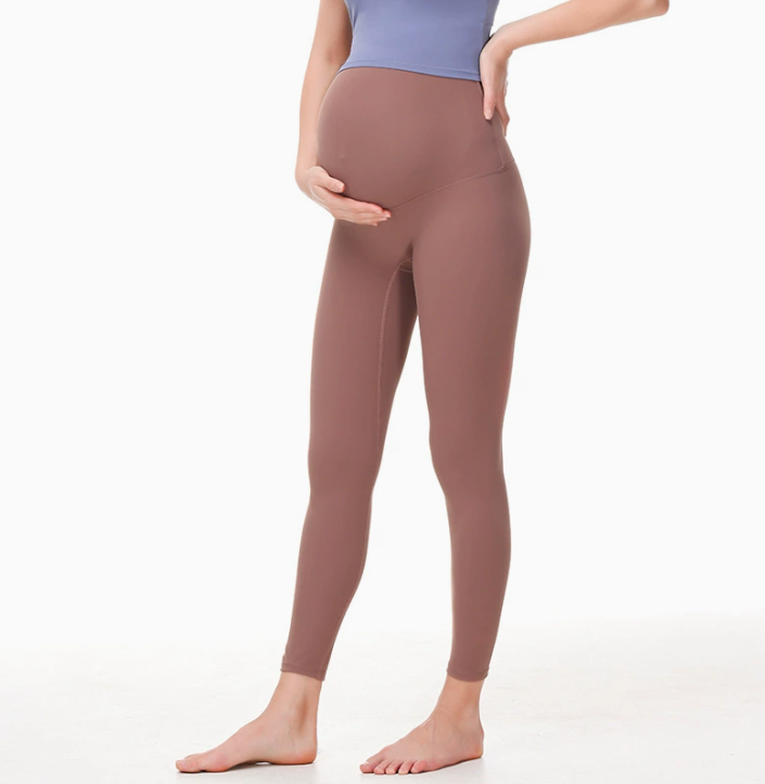 High-Waist Maternity Activewear Leggings (Z709): fabric, pocket and construction detail