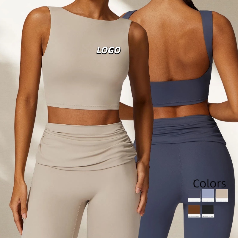 Women Sleeveless High Stretch Breathable Beautiful Back Yoga Vest High-Intensity Push-Up Quick-Drying Fitness Shirts for Running