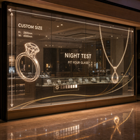 Écran LED transparent sur mesure pour vitrine de bijouterie, affichage publicitaire sur fenêtre