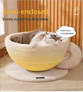 Wholesale Coffee Cup-Shaped Sisal Cat Tree Integrated Grab Board <b>Bed</b> <b>Nest</b> Large Space Design Scratch-Resistant Hemp Rope Cut - Product Image 6
