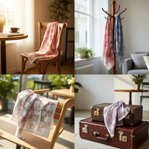 Foulard Quadrato a Quadretti con Catena 70x70cm FULARES 3 Colori Disponibili - Product Image 2