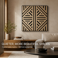 Panneau acoustique en bois à lattes multidirectionnelles géométriques complexes, panneau modulaire en treillis 3D Akupanel pour salon, chambre à coucher, boutique de détail