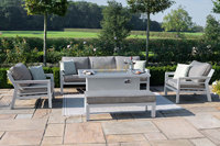 Ensemble de canapés modulables Rectangle en alun Salle à manger décontractée Cheminée Table basse Canapé 3 places et 2 fauteuils Meubles de jardin d'extérieur