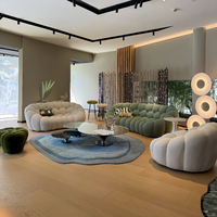 Ensemble de canapés modulaires de style bulle de haute qualité, revêtement en tissu avec rembourrage en éponge, meubles de salon personnalisables