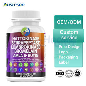 Capsules d'enzymes Ausreson Private Label : Serrapeptase, Lumbrokinase, Bromélaïne, Papaïne, Papaye, Ananas, Nattokinase 10000 FU 8000 FU - Product Image 3