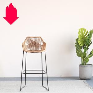 <span class=keywords><strong>Chaise</strong></span> en rotin haute bar extérieur tabouret de bar en rotin tissé <span class=keywords><strong>chaise</strong></span> de réception <span class=keywords><strong>chaise</strong></span> haute d'art en rotin - Product Image 2