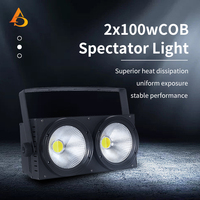 Projecteur LED COB AICPOSE en aluminium noir à 2 yeux, contrôle DMX512, angle de faisceau de 40/60 degrés, puissance nominale de 200W, éclairage blanc chaud/froid