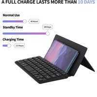 Clavier de téléphone sans fil pliable Clavier sans fil portable avec support de support Clavier ultra fin rechargeable pour smartphone
