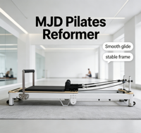 Reformer Pilates en aluminium certifié MJD Community, avec structure en alliage anti-déformation, pour sites de fitness multi-branches, standardisé
