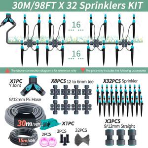 Temporizador de Riego para Jardín, Kit de Riego por Goteo de 20 Metros con 20 Aspersores, Sistema de Riego Automático para Uso en Exteriores - Product Image 5