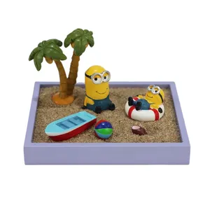 Reçine el sanatları karikatür karakter hatıra oyuncak Despicable baba kum masa çocuk günü hediyesi plaj kum bahçe dekorasyon özel