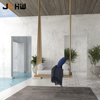 Lit de repos suspendu en teck de luxe pour l'extérieur, hamac suspendu en bois, canapé suspendu moderne, mobilier de jardin, balançoire suspendue détachable
