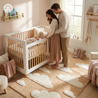 Tapis de chambre moderne pour enfants, motif dessin animé, le plus vendu, écologique, résistant au feu, adapté aux animaux domestiques, en laine de Nouvelle-Zélande et soie botanique