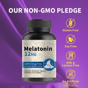 OEM/ODM sapore di bacca naturale 180 compresse 12mg Dissolve rapidamente melatonina adulti per dormire integratore di certificazione GMP - Product Image 3