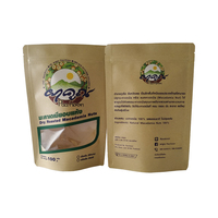 Emballage personnalisé 100% biodégradable, sac en papier kraft refermable avec fermeture éclair, qualité alimentaire PP, réutilisable, avec fenêtre transparente