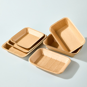 Assiettes rectangulaires jetables en papier kraft, style rustique, pour baby shower, fête de camping, anniversaire, fournitures de fête, fabriquées en Chine - Product Image 2