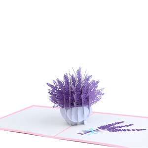 Tùy chỉnh Handmade Hoa Oải Hương thiết kế 3D pop-up thiệp chúc mừng in màu Cảm Ơn Bạn Hoa thẻ nhắm mục tiêu khán giả nói chung công cộng - Product Image 2