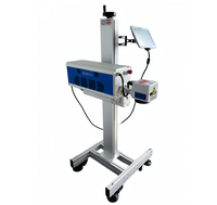 Machine de codage laser CO2 industrielle en ligne, refroidie par air, imprimante laser, machine de marquage de date et de logo sur film plastique PP, bouteille en verre