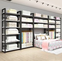 Étagère de présentation dorée pour articles de literie, support de présentation pour écharpes et draps, et étagères de rangement pour oreillers et housses de couette pour magasins de meubles
