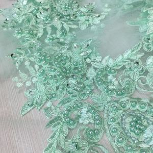 Nouvelle arrivée, <span class=keywords><strong>tissu</strong></span> en dentelle violette, broderie lourde, perles, cordon, <span class=keywords><strong>tissu</strong></span> pour robe de mariée pour femmes, haute qualité, poids lourd - Product Image 3