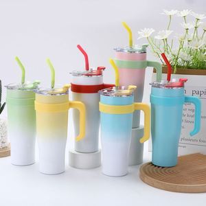 40oz Ice Bully Handle Car Travel Mug Vacuum Tumbler Lid Straw Non-Slip OEM ODM Custom Design - Product Image 1