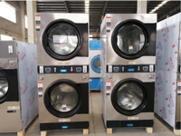 Laveuse-sécheuse commerciale empilable en acier inoxydable à commande par carte 16 kg pour laverie automatique
