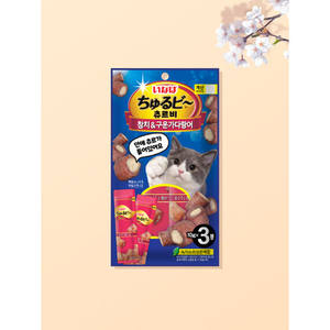Inabachurbi Atún y chipanas hilvanadas 3 Snack orgánico para gatos con sabor a pollo rico en proteínas - Product Image 1