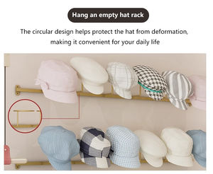 Moderno Organizador de Sombreros de Metal para Montar en la Pared, Elegante Estante de Pared para Almacenamiento de Sombreros - Product Image 3
