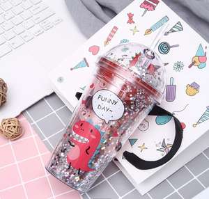 <span class=keywords><strong>Gobelet</strong></span> à boire pour enfants et femmes, bulle avec pailles de la <span class=keywords><strong>licorne</strong></span>, Double paroi, en plastique, 450ml, <span class=keywords><strong>réutilisable</strong></span> sans BPA, <span class=keywords><strong>gobelet</strong></span> à boire, ipx16 o oz - Product Image 5