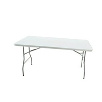 Offre Spéciale Intérieur Extérieur Rectangulaire Restauration Banquet Pique-Nique Blanc HDPE En Plastique Table Extérieure Pliante 5FT 150cm