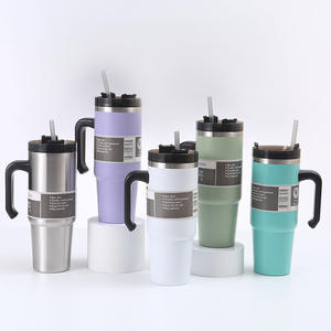 Vasos Térmicos de Acero Personalizados de 30oz Ecológicos para Deporte y Viaje con Asa y Popote, Vasos con Logotipo de 30 oz al por Mayor - Product Image 2