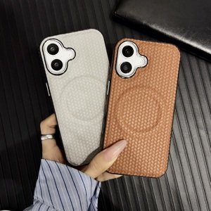 Funda de teléfono de cuero de punto de negocios para <span class=keywords><strong>iPhone</strong></span> 16 15 14 13 <span class=keywords><strong>Pro</strong></span> Max <span class=keywords><strong>11</strong></span> 12 Plus imán fuerte <span class=keywords><strong>Sim</strong></span> almacenamiento funda protectora a prueba de golpes - Product Image 3