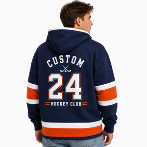 Sweat à capuche de hockey à lacets, style maillot de hockey rayé, pull pour les jours de match, vêtements pour supporters - Product Image 3
