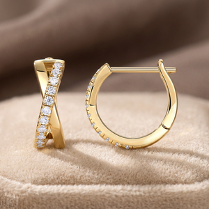 Boucles d'oreilles clous en moissanite taillée brillant plaqué or Tishya Diamond pour femme, derniers modèles 2025, luxe haute qualité S925 - Product Image 3