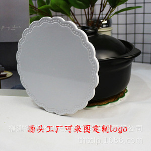 แผ่นรองหม้อเซรามิคทรงกลมสีขาว โดโลไมต์ พิมพ์ลายกันความร้อน กันลื่น  ออกแบบเองได้ เป็นของขวัญ - Product Image 5