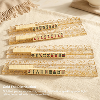 Vente en gros usine : Supports de Mahjong en acrylique transparent avec feuille d'or de 20 pouces, Règle pour tuiles de Mahjong, Accessoires de jeu de Mahjong personnalisés