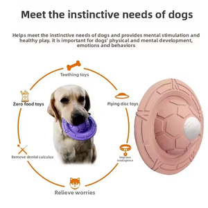 Disque volant interactif en caoutchouc pour l'entraînement, jouet pour chien durable d'extérieur, boule rebondissante magique de décompression, jouet UFO - Product Image 4