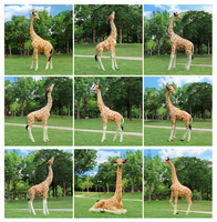 Estatua Gigante de Jirafa de Resina y Fibra de Vidrio, Escultura Animal de Alta Resistencia, Modelo Artístico Decorativo para Exteriores, Realista