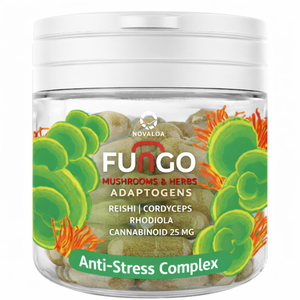 Extrait de chanvre Novaloa et mélange d'adaptogènes à base de champignons – Capsules anti-stress, pot de 30 unités – Formule naturelle premium pour le soulagement du stress - Product Image 1