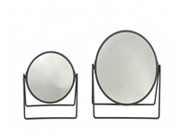 Miroir de maquillage en métal avec plateau de rangement, 360 °   Miroir rotatif, miroir cosmétique de bureau pour la décoration de la table de maquillage