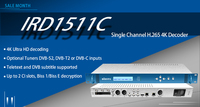 Professionnel récepteur satellite avec biss rf convertir asi ip sur les chaînes de télévision H.265 décodeur hd sd hannel