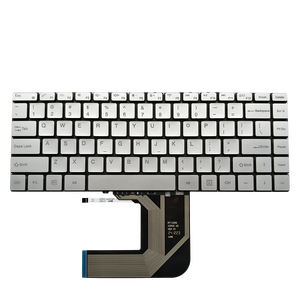 Teclado Retroiluminado Plateado para Portátil en Inglés Estadounidense para <span class=keywords><strong>BMAX</strong></span> MaxBook <span class=keywords><strong>Y13</strong></span> 13.3 MB30010010 XK-HS205 RT132HS X390G, Nuevo y en Oferta - Product Image 1