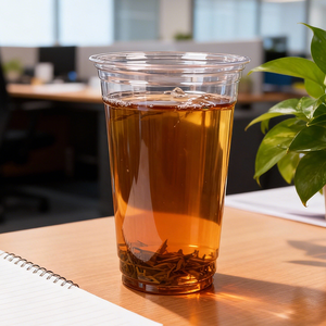 Gobelets en plastique transparent à paroi simple, écologiques, personnalisables avec logo, jetables, pour café, lait, thé, emballage. - Product Image 1