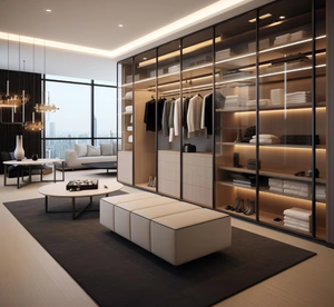 Armoire sur mesure de haute qualité, design moderne pour <span class=keywords><strong>dressing</strong></span>, <span class=keywords><strong>dressing</strong></span> intégré - Product Image 1