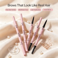 Crayon à sourcils double rond VISTY, portable, pour retouches, imperméable, longue tenue, fini mat, OEM ODM CPNP ISO22716, vente en gros