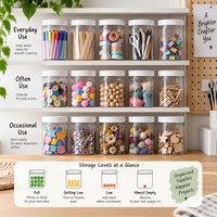 Contenants de rangement pour perles Craft Studio, bocaux transparents en PET avec couvercles pour perles à fusionner en vrac, fournitures de bricolage, organisation, vente en gros