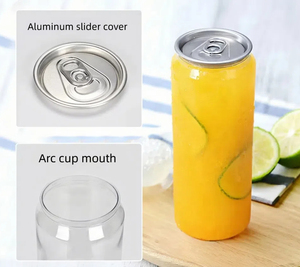 Gobelets en Plastique PET Personnalisés Transparents 330ml & 500ml, Canette Vide Claire en Gros pour Jus, Café, Boissons, Sodas et Boissons Énergisantes - Product Image 5